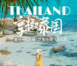 趣享泰國—曼谷、芭提雅、沙美島雙飛6日游